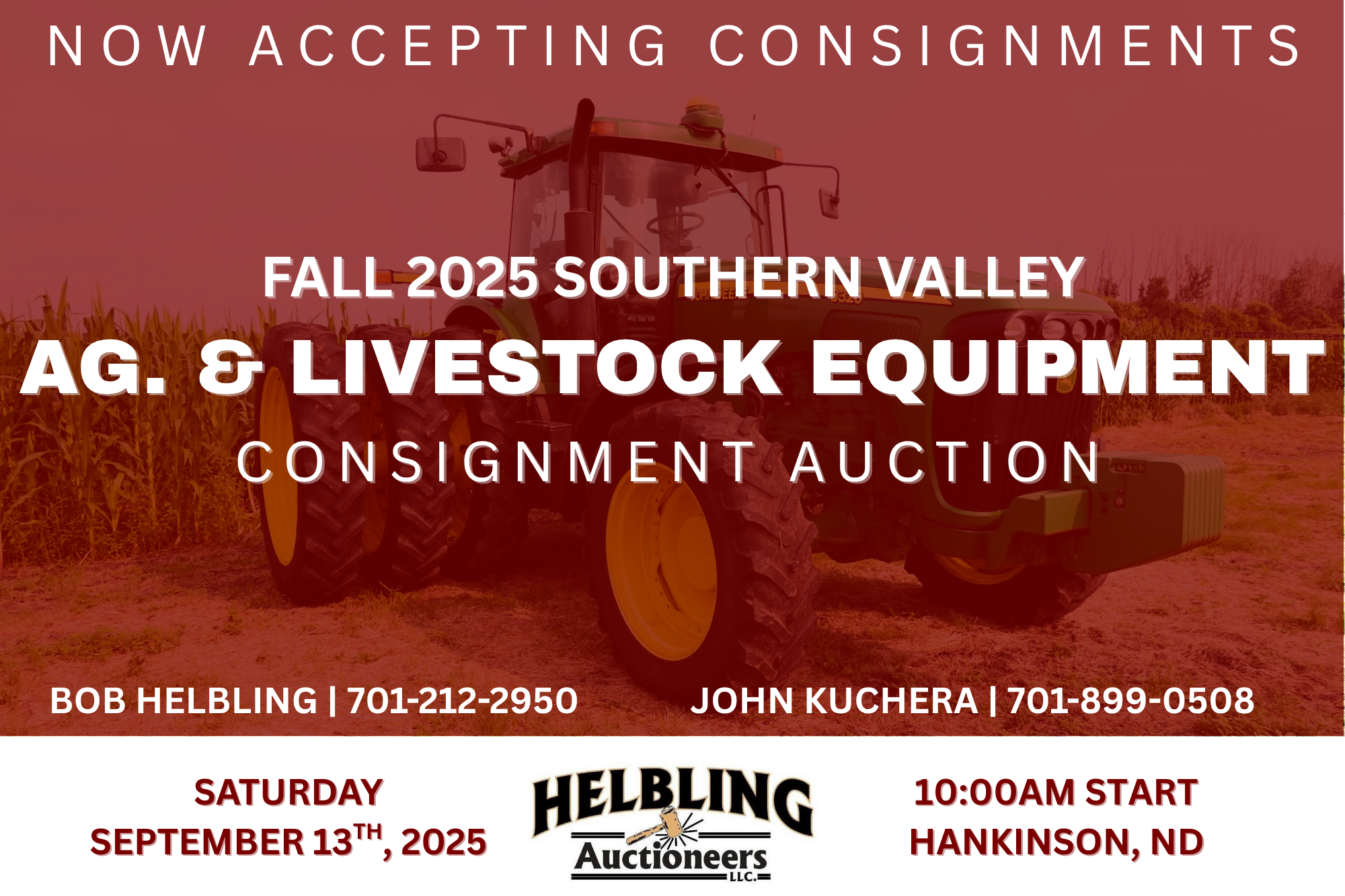 Fall 2025 Southern Valley Ag. & Equipment Consignment Auction